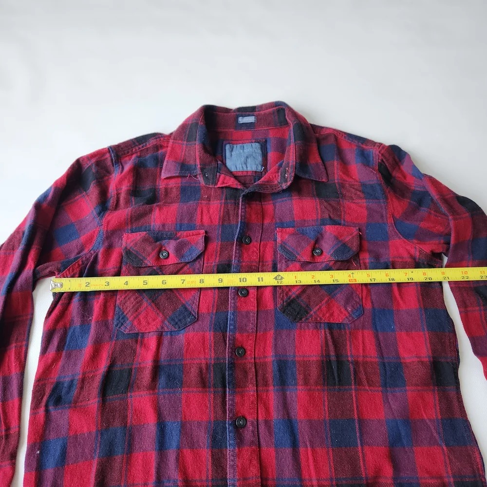 Bluenotes Womens Red/Navy Plaid Flannel Button Down Longsleeve Shirt - Picture 8 of 8